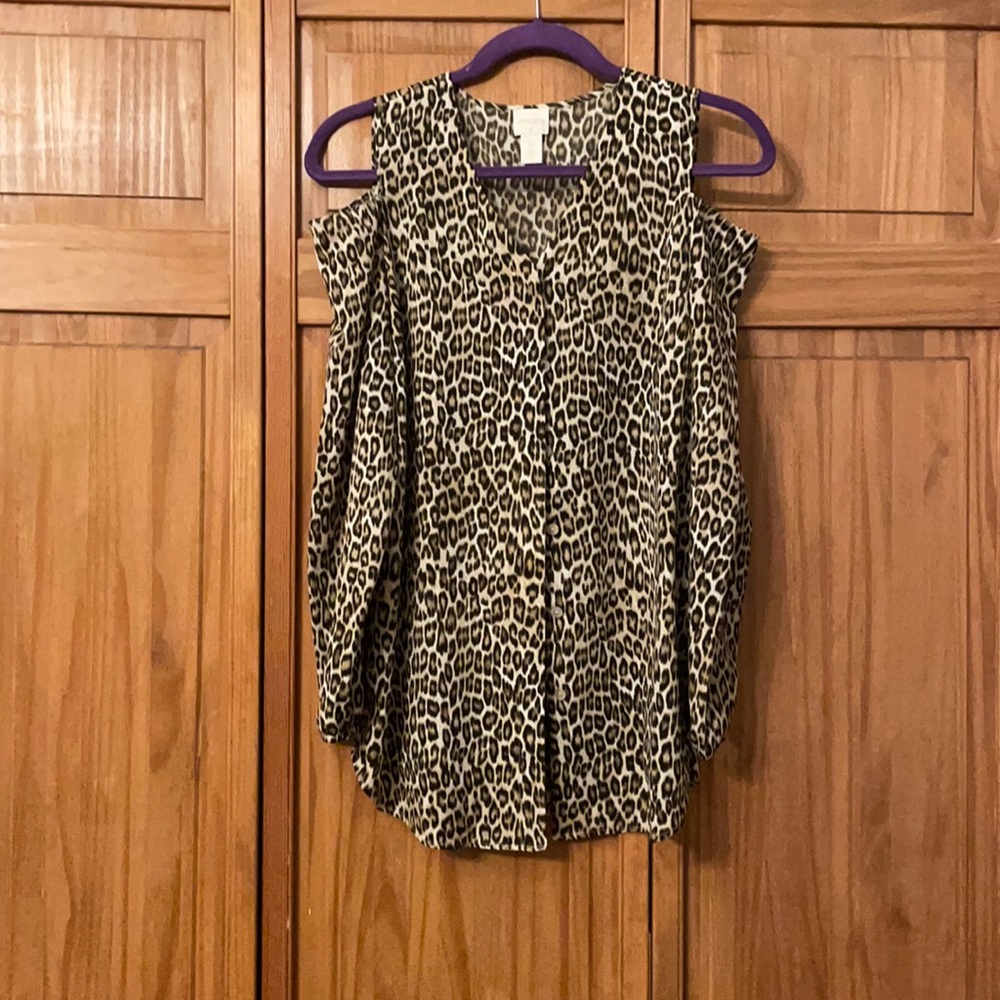 Chico’s size zero, leopard print top